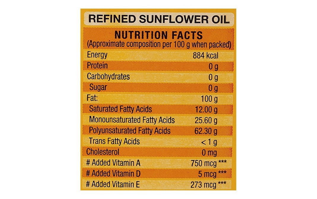 Nature Fresh Acti-Lite Refined Sunflower Oil   Can  5 litre
